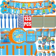 Happy Birthday Flag Banner Paper Tableware Latex Balloons Party Supplies Cake To