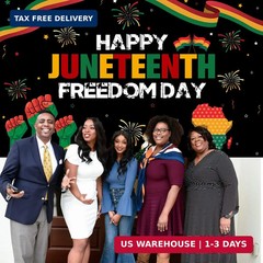 Ansoufien Juneteenth Decorations Backdrop, 71 x 43 inch, Polyester, Black, Junet