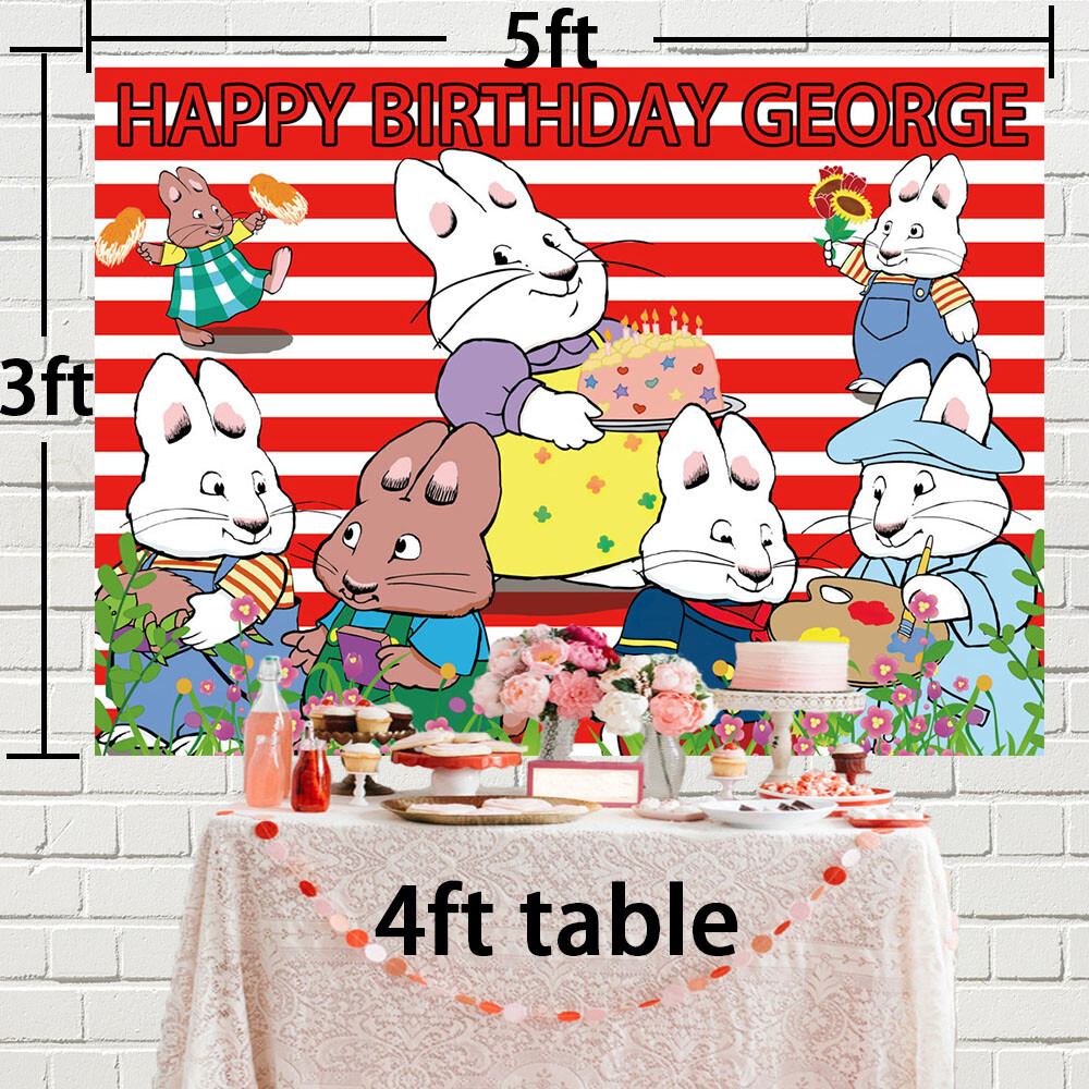 Max and Ruby Personalised Custom Banner Backdrop Party Supplies Birthday Gift