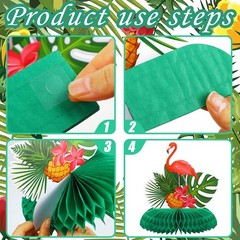Honoson 9 Pcs Hawaiian Luau Aloha Party Decorations Summer Tropical Honeycomb Ce