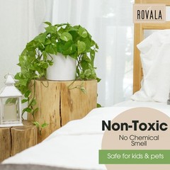 ROVALA Silk Plants for Home Decor Indoor in Pot Medium/Small, 01 Light Green