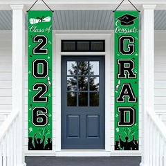 Graduation Decorations 2026, Green Door Porch 70.9 x 11.8 inches,