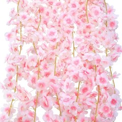 16 Pack 94.4ft Artificial Cherry Blossom Vines Cherry Blossom Flower Garland