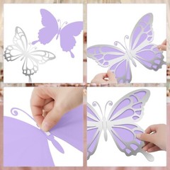 Geyee 12 Pcs 3D Large Butterfly Party Decoration Paper Butterfly Stickers in …