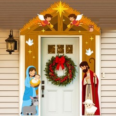 3 Pcs Nativity Christmas Door Decorations Christian Jesus Advent Front Door C…