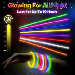 100 PCS Glow Sticks Bulk Party Favors, 8″ Glow in the Dark Party Supplies, Light