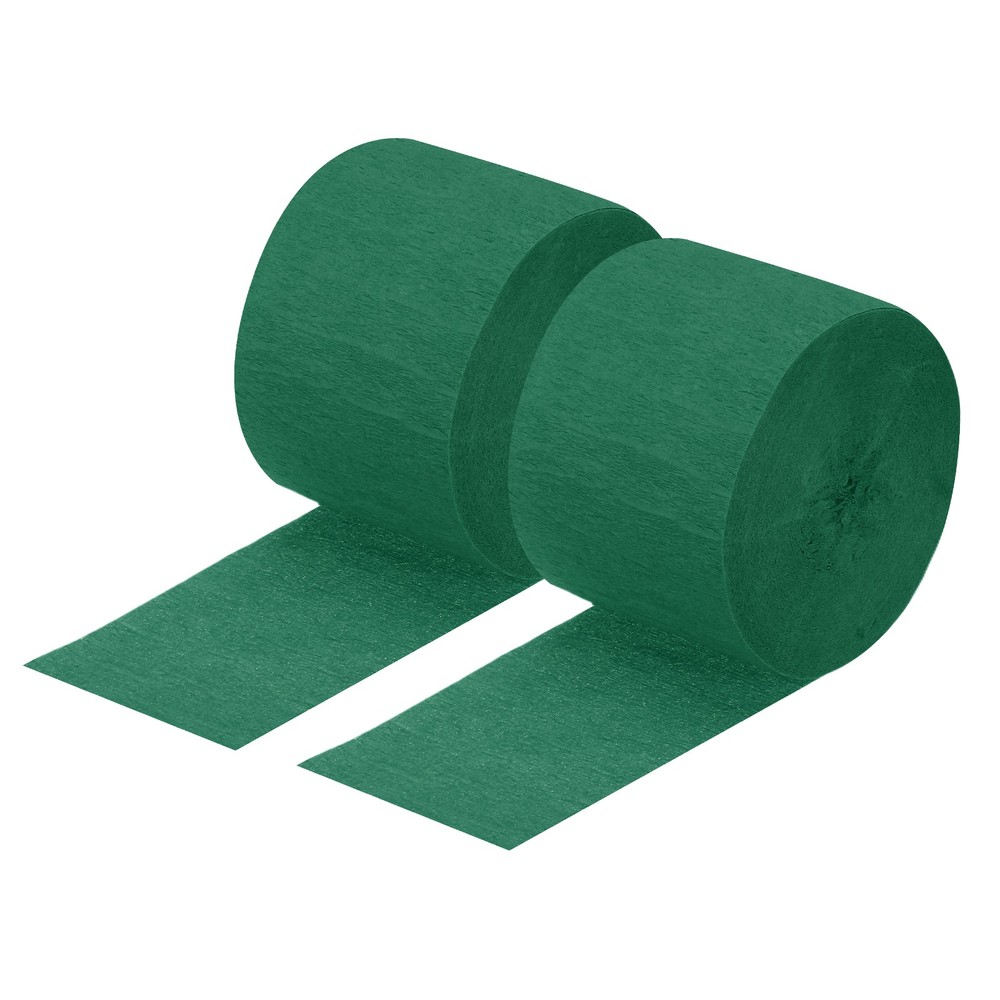 2 x Crepe Paper Streamer Decoration 82ft Long 1.8 Inch Wide Green