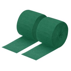 2 x Crepe Paper Streamer Decoration 82ft Long 1.8 Inch Wide Green