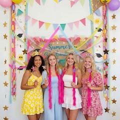 313 Pcs Macaron Fancy Party Decorations, Pastel Burlap Pennant Banner Flags, …