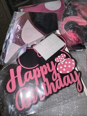 DISNEY MINNIE Character Decorations Set /Banner /Balloon/Headband NEW/a lot!!!!
