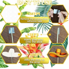 30 PCS Luau Party Decorations Photo Booth Props Kit Summer Hawaiian Tropical
