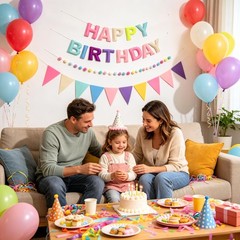 IKMVZM Macaron Felt Happy Birthday Banner