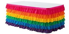 9ft Table Skirt Rainbow Tablecloth Unicorn Tutu Table Skirt for Rectangular