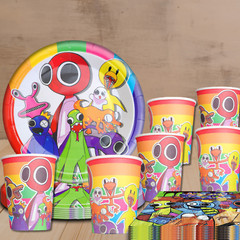 Rainbow Friends Party Supplies happy birthday centerpiece decoration cup plate