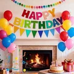 Pre-Strung 3D Happy Banner-Felt Happy Decorations Garland Pennant Flag Reusab…