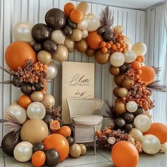 Arco De Globos Cafe Y Arena Estilo Boho Para Boda Y Baby Shower Rustico