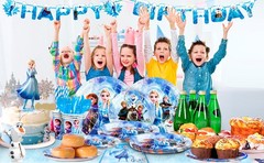 Frozen Birthday Tableware Plates Supplies Set Disney Princess Party Decorations