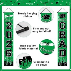 Graduation Decorations 2026, Green Door Porch 70.9 x 11.8 inches,