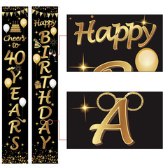 2 Pieces 40Th Birthday Party Decorations Cheers to 40 Years Banner Party Decorat