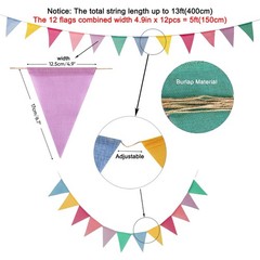 Pennant Banner Flags Pastel – Greatril Colorful Triangle Banners For Birthday
