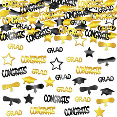 Graduation Decorations 2026 | Black and Gold Grad Confetti 2026 – Pack of 130…