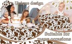 Highland Cow Decorations-3Pcs Cow Print Tablecloths Farm Animals Brown Cow Print
