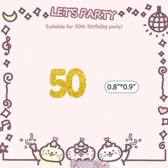 Set of 100 Number 50 Confetti, Gold Glitter 50 Paper Scatter, 50th Birthday P…