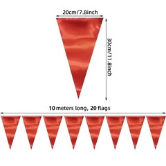 40M/130FT Red Triangle Pennant Banner Flag Metallic Fabric Bunting Garland fo…