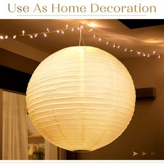 4 Pcs White Jumbo Paper Lanterns Extra Large Hanging Paper Lanterns Decoration