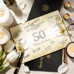 50Th Birthday Party Decorations – Happy 50Th Birthday Guest Book for Women & Men