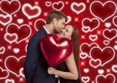 Red Heart Photo Backdrop 8x6FT Valentines Decorations Early 2000s 8x6FT,