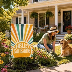 Vibrant 12″ x 18″ Summer Garden Flag – Double-Sided Hello Sunshine Design