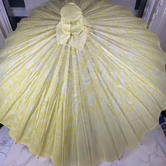 Wood & Paper Parasol Design Umbrellas Yellow Set of 9, Party,Wedding Decorations