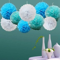 36PCS MIXED TISSUE PAPER POM POMS FLOWER BALLS PLUFFY WEDDING PARTY DECORATION