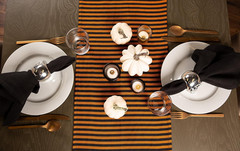 Halloween Party Tabletop Decor, Reusable & Machine Washable Cotton Fabric, Table