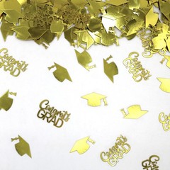 200 PCS Gold Graduation Table Confetti Grad Cap Scatters Class Of 2026
