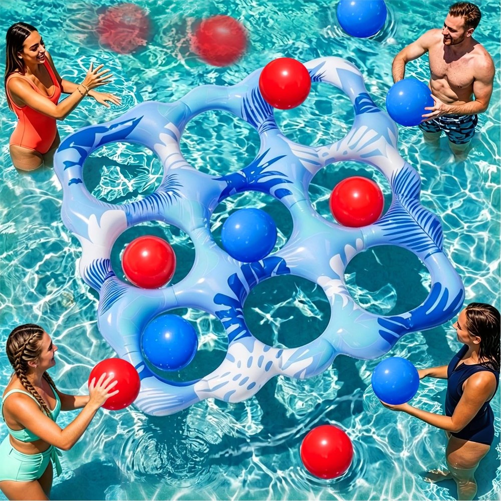 Inflatable Tic Tac Toe Pool Toys, Fun Swimming Pool Game, Floating Water Toy …