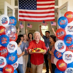 32Pcs 250th Anniversary Party Balloons 4th of July Decorations 2026, Blue Red…