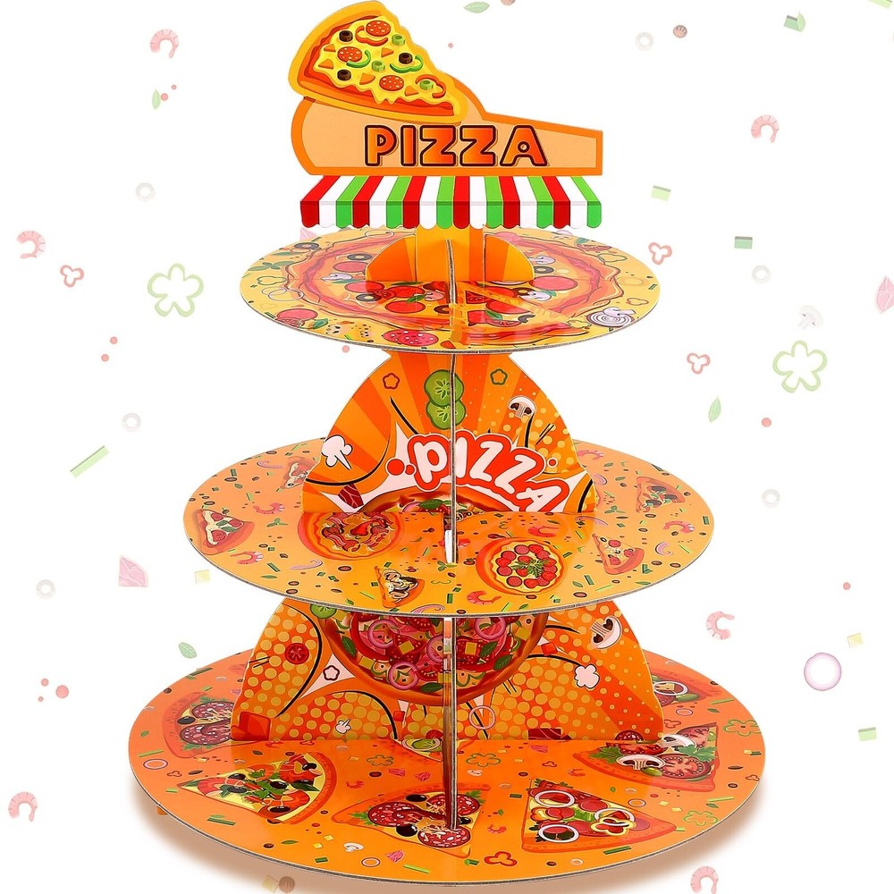 3 Tier Pizza Party Cupcake Stand Turtle Party Decorations Turtle Birthday Cup…