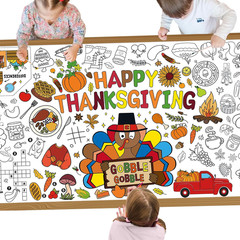 Kids Winter Giant Coloring Poster/Tablecloth Giant Poster 71×35 Inch with Classi