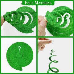 36 Pcs Rainbow Hanging Swirl Decorations Colorful Felt Swirl Streamer Spiral Cei