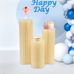 3Pcs Foldable Cardboard Flower Stand Set White Freestanding Wedding Decor
