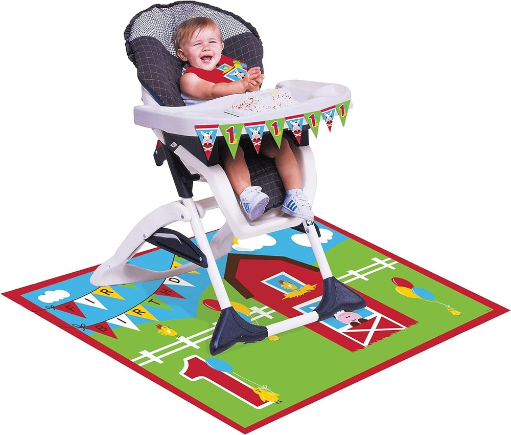 Farmhouse Fun Barnyard Farm Animal Kids Birthday Party High Chair Decorating Kit