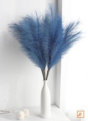 ZIFTY 7-Pcs 38″/3.1FT Blue Pampas Grass Large Tall Fluffy 38in 7pcs,