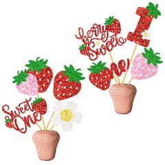 16 PCS Strawberry Sweet One Centerpiece Sticks Berry 1st Birthday Decor
