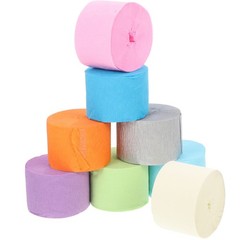 8 Pack Reusable Crepe Paper Streamers Colorful Birthday Party Celebration Props