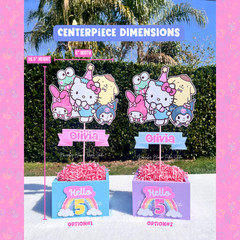 Hello Kitty centerpieces, HK and friends, Hello kitty birthday party supplies
