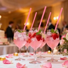 50pcs Pink Heart Shaped Straws Cute Plastic Drinking Heart Straws Disposable for