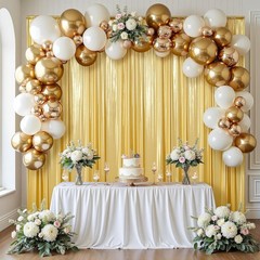 10x10FT Gold Sequin Backdrop Curtain – 2 Panels of 5x10FT Wrinkle-Glitter Drapes