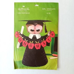 Hallmark Plans-a-Party Girl Graduate Honeycomb Crepe Paper Centerpiece 11″ Tall
